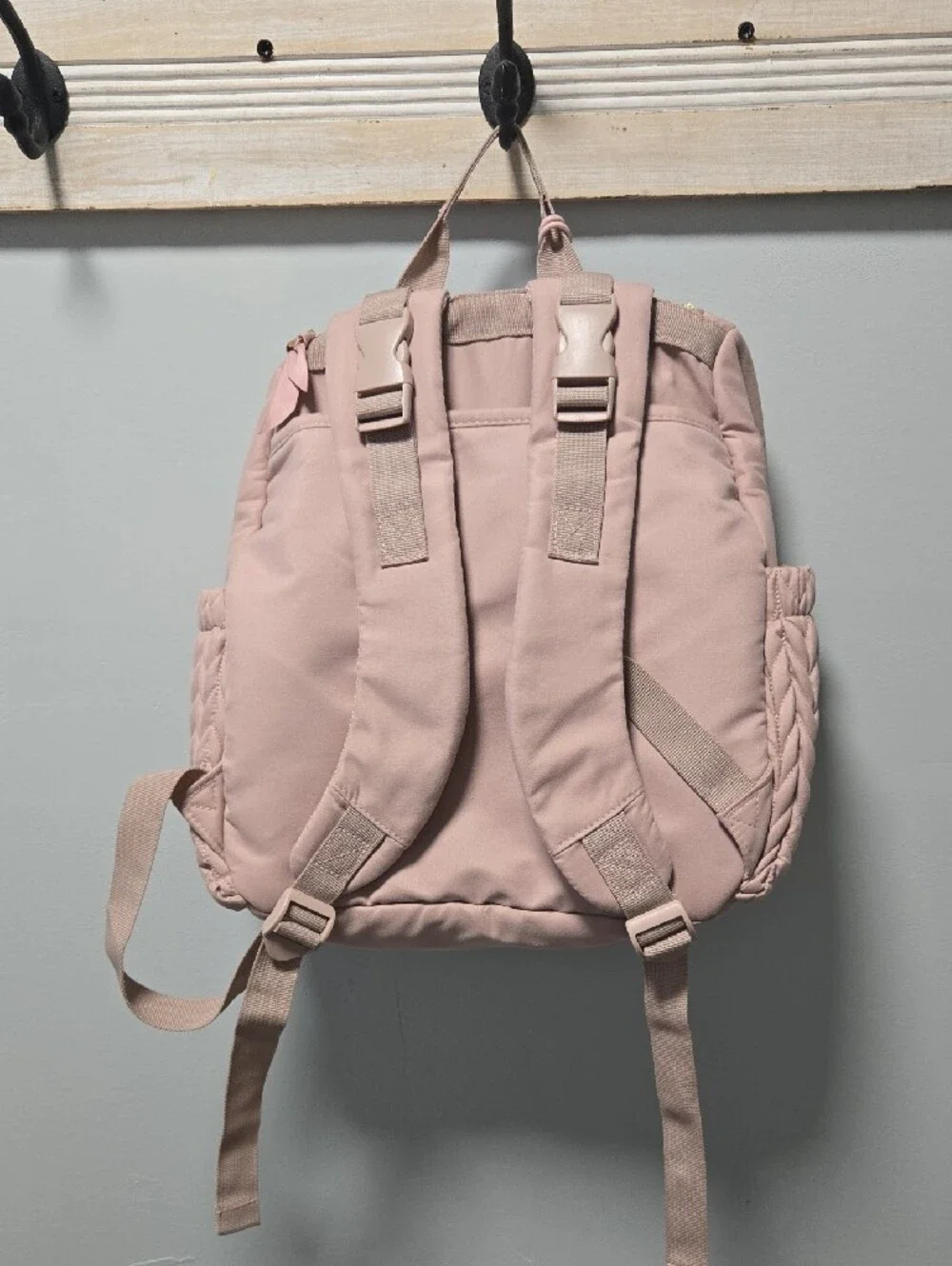 Quilted Pink Diaper Bag Backpack